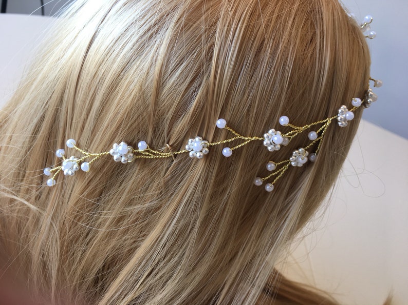 delicate hair vine bridal circlet floral hair piece bridal hair vine