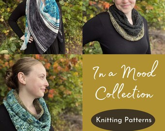 3 Choose Your Own Adventure Knitting Patters / Customizable Shawl, Cowl, and Scarf/ Recipe Knitting Patterns / Textured DK Weight Knitting