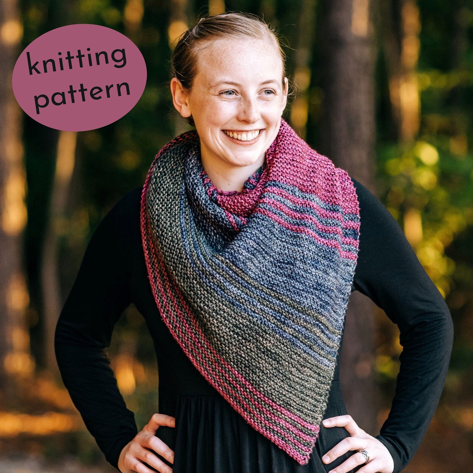 Simple Shawl Knitting Pattern / Beginner Friendly Knit Shawl / Etsy