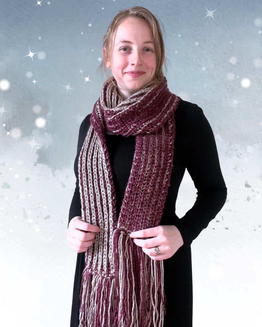 Brioche Scarf Knitting Pattern for Any Yarn Weight - Intermediate Level ...