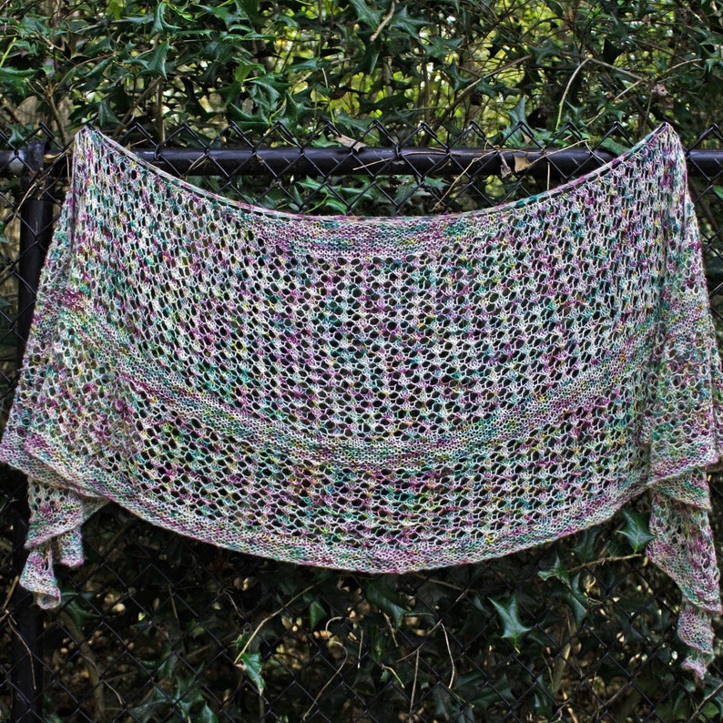 Simple Lace Shawl Knitting Pattern / Easy Lace Shawl / Crescent Shape ...