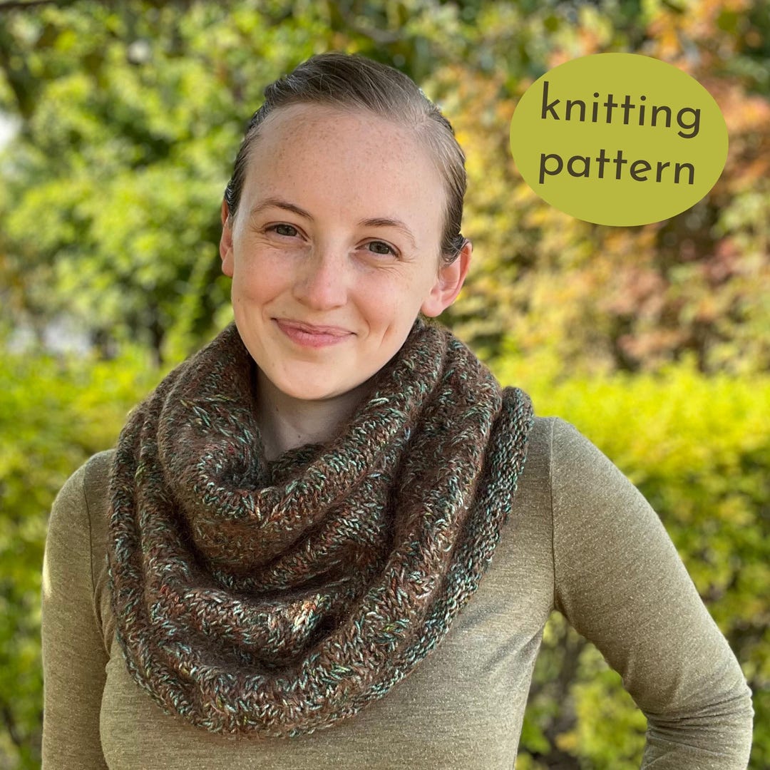Fun Cozy Cowl Knitting Pattern - Mohair and Fingering Weight Yarn Held ...