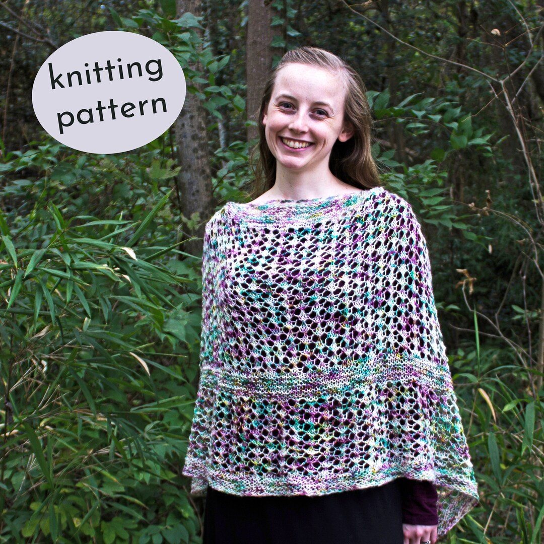 Simple Lace Shawl Knitting Pattern / Easy Lace Shawl / Crescent Shape ...