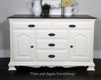 SOLD-Do not buy Free shipping**Vintage antique white buffet