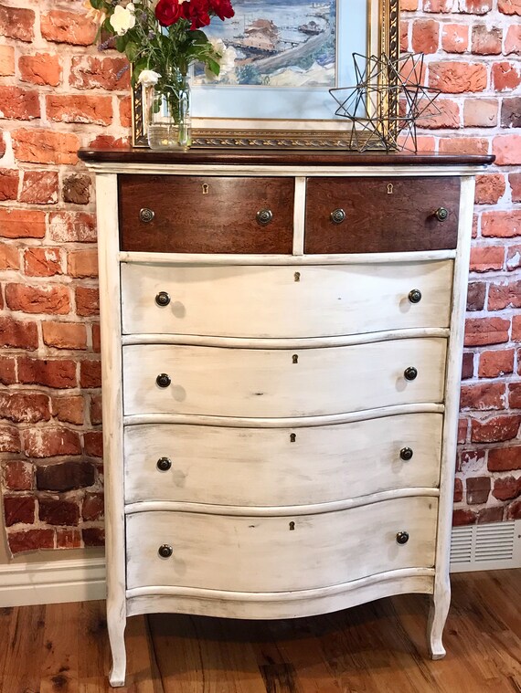 Soldantique Walnut Serpentine Dresser Etsy