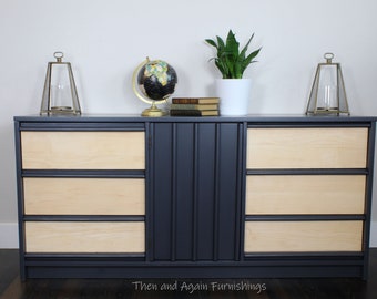 SOLD. Do not buy. Mid Century Bassett Walnut Dresser