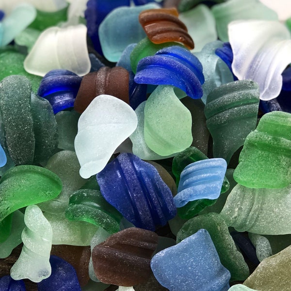 Seaglass Bottle Necks- 14 pcs