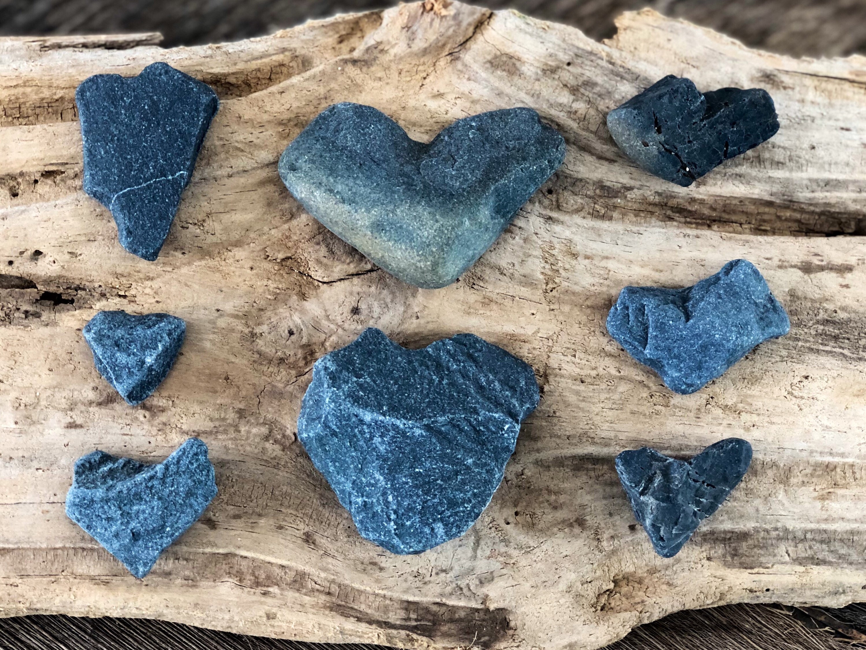 Black Rustic Heart Stones Etsy