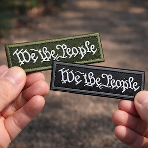 Minimalist Green Border Embroidered Patch, Blank Rectangle Patch, Tactical Style Patch, Iron On Sew On Badge for Jacket Backpack Hat