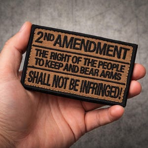 2nd Amendment Embroidered Patch, Second Amendment Patch, Tactical Morale Patch, Pro Gun Patch, Iron On Sew On Badge