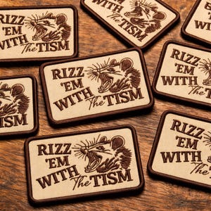 Rizz Em With The Tism Patch Funny Meme Patch Iron On Sew On Autism Humor Patch Trendy Gen Z Patch Backpack Hat Jacket Patch Gift