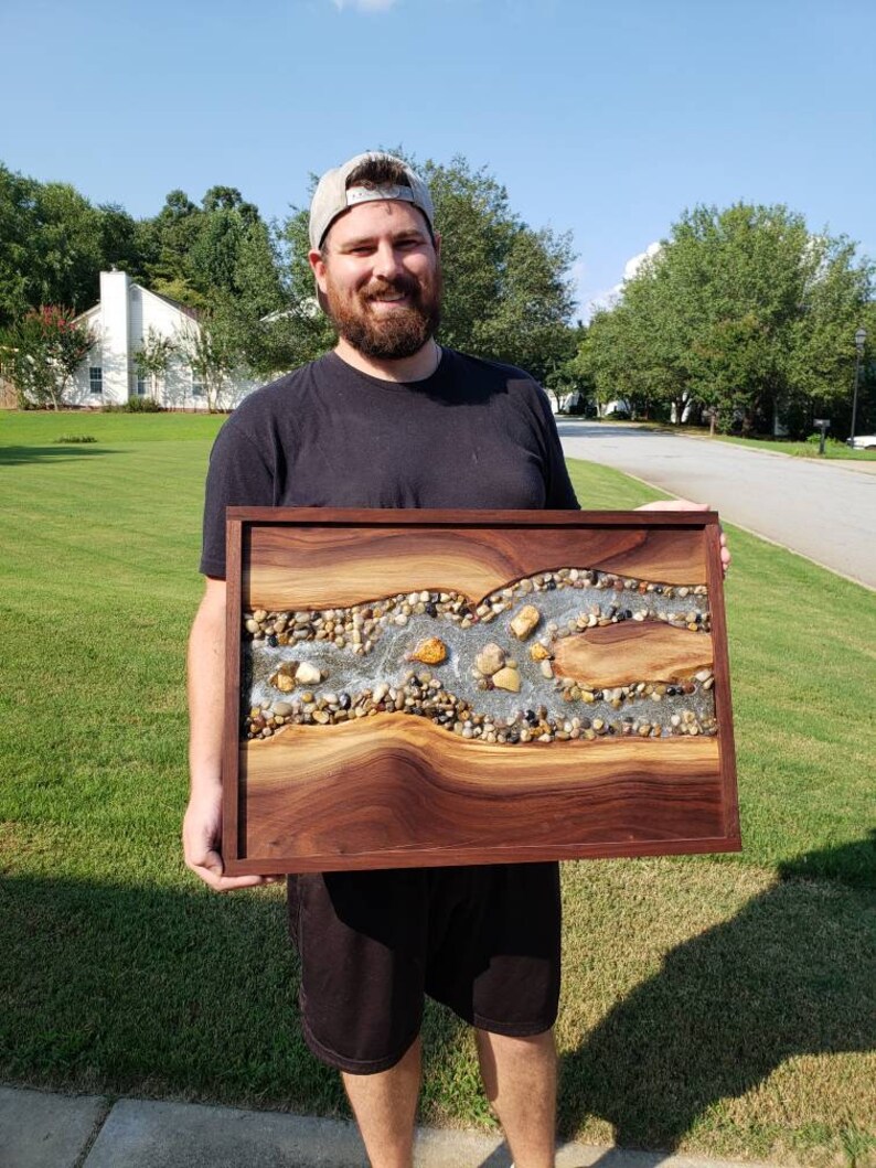 Live Edge River Art River Rock Wall Art Epoxy River Wall Etsy