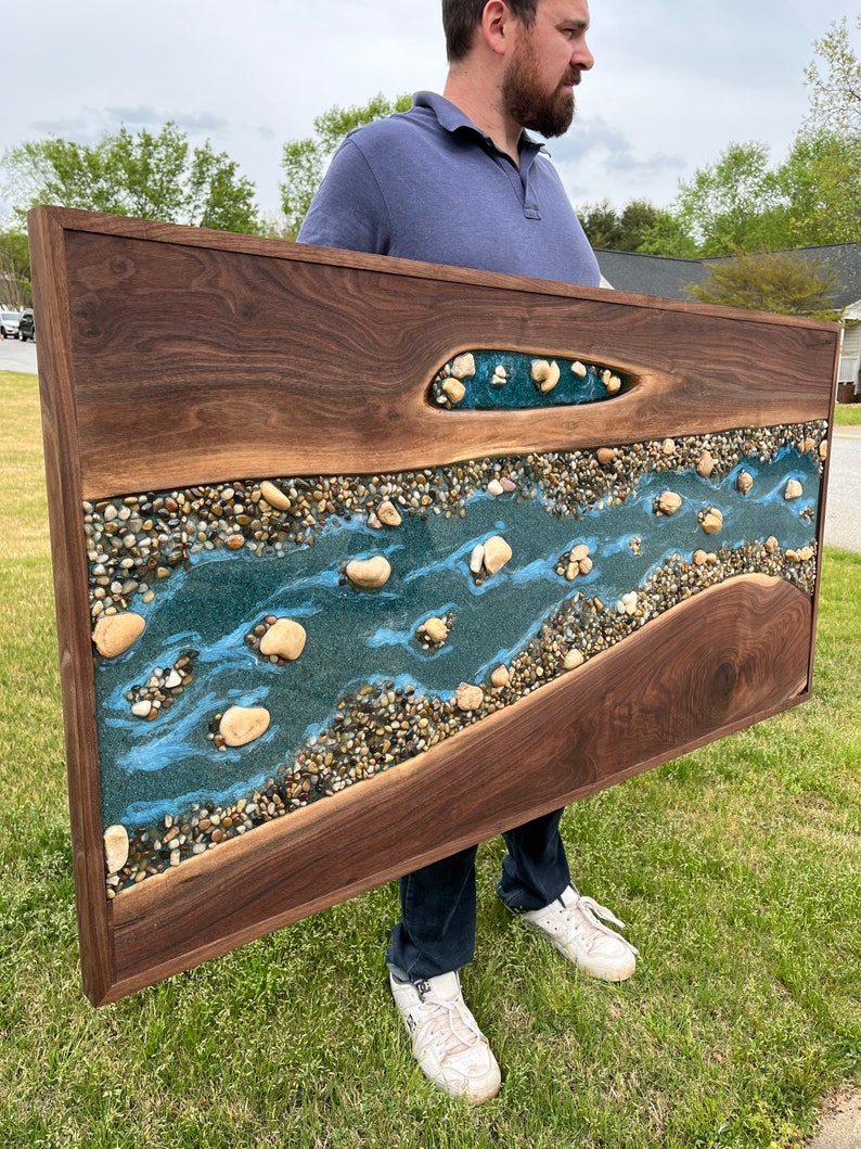 READY TO SHIP Epoxy River Wall Art Wood Wall Art Resin Etsy