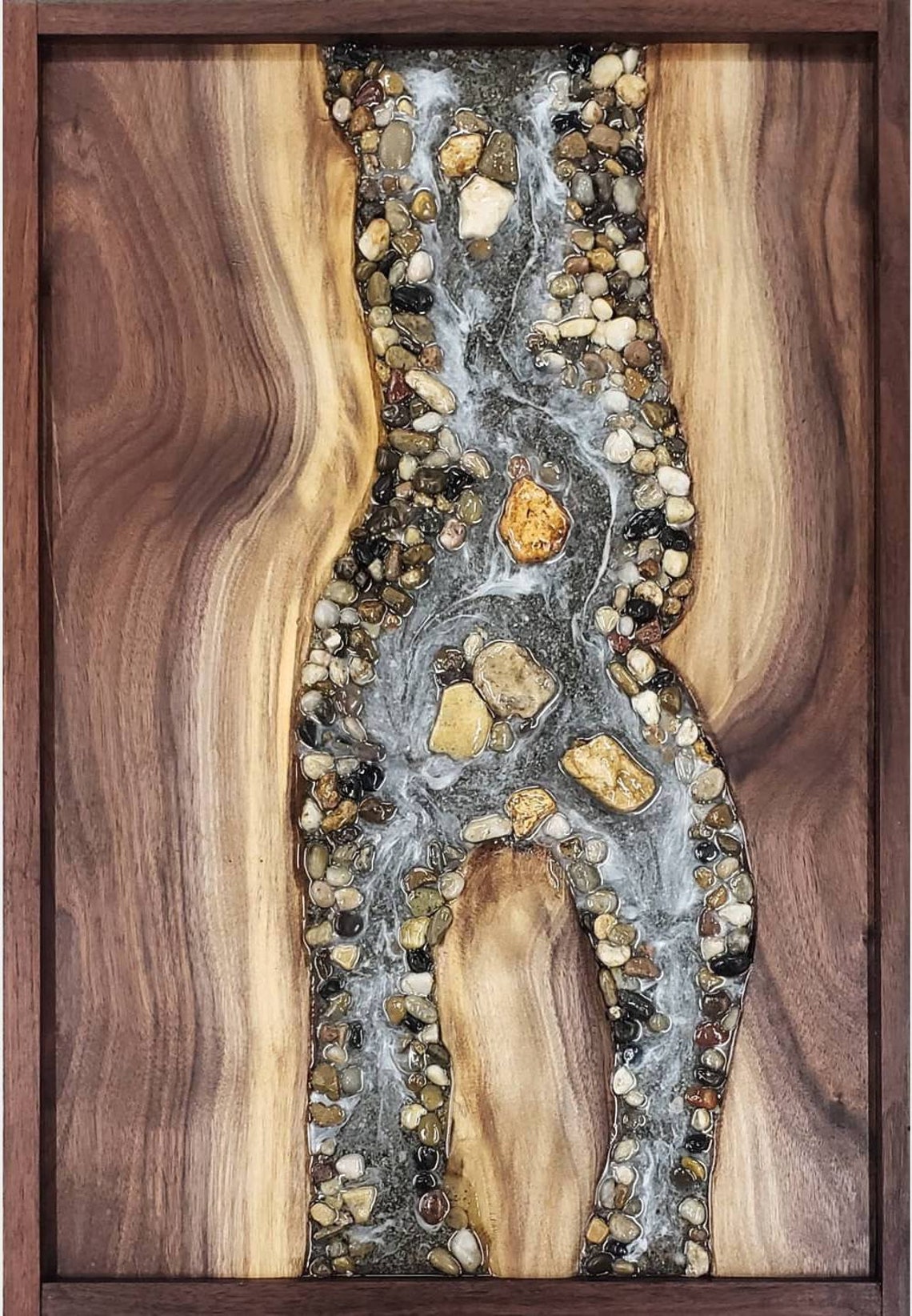 Live Edge River Art River Rock Wall Art Epoxy River Wall Etsy