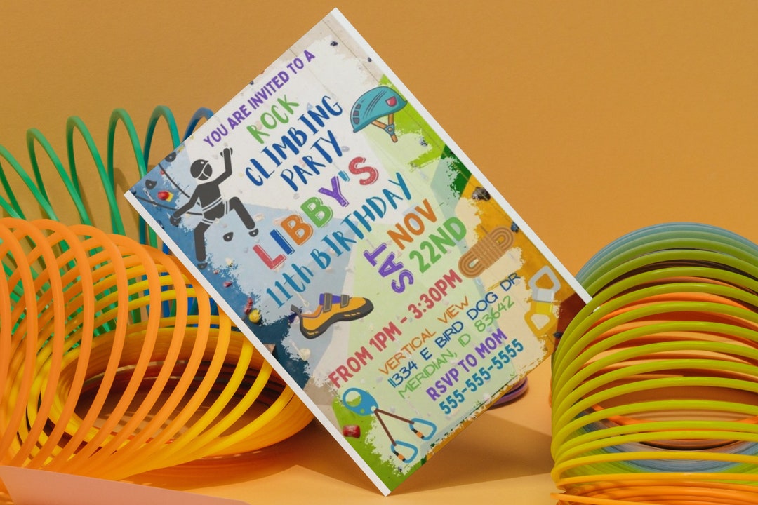 Rock Climbing Theme Birthday Invitation - Fully Editable and Custom - Etsy