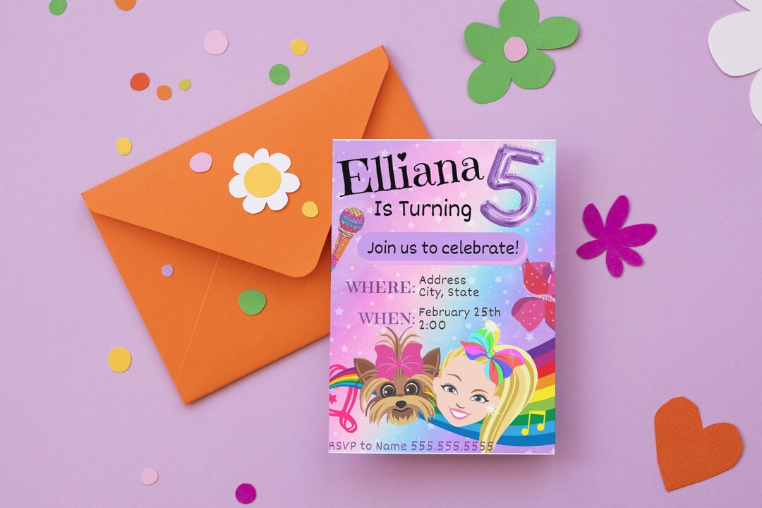 Jojo Siwa Theme Birthday Invitation - Fully Editable and Custom Active ...
