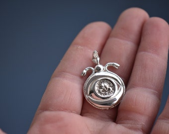 Gorgona Medusa Eye SIlver Medallion Ancient Greek Coin Copy Protection