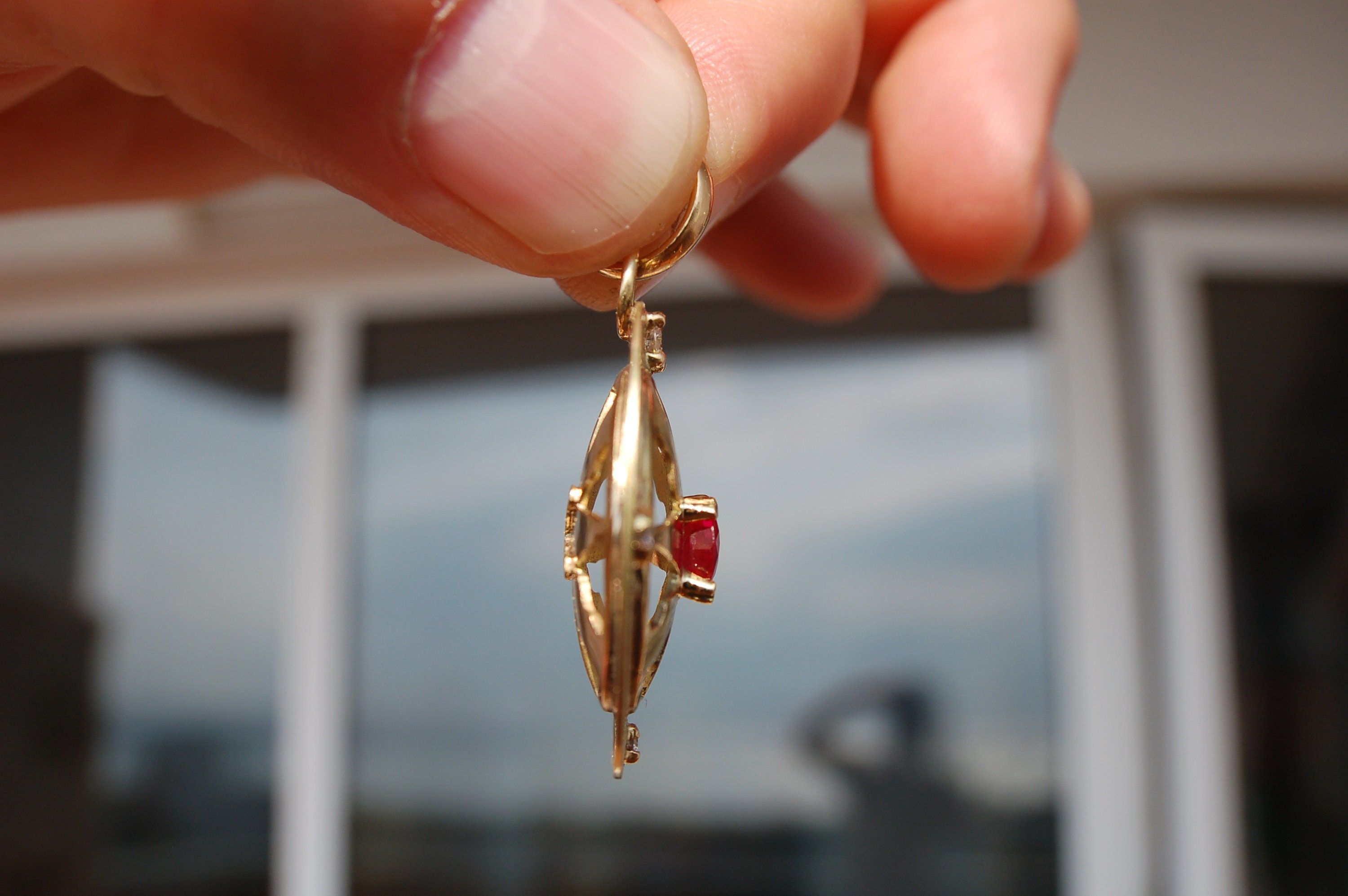 Love & Wealth Talisman Natural Ruby and Diamonds Pendant in 18 Ct Gold ...