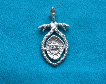 Gorgona Medusa Reptile Eye Silver Protection Medallion Ancient Greek Coin Copy