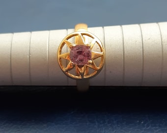 SOLD!  Ring-Amulet for Love, Wealth and Good Luck 20.5 c. Gold Pink-Blue Sapphire Padparadscha