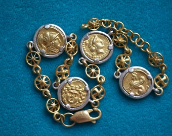 Athena Medusa Aphrodite Sphinx Bracelet - Venus Cycle Hypostases Gold 21 ct.