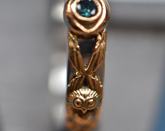 Blue Diamond Athena Ring 21k Gold
