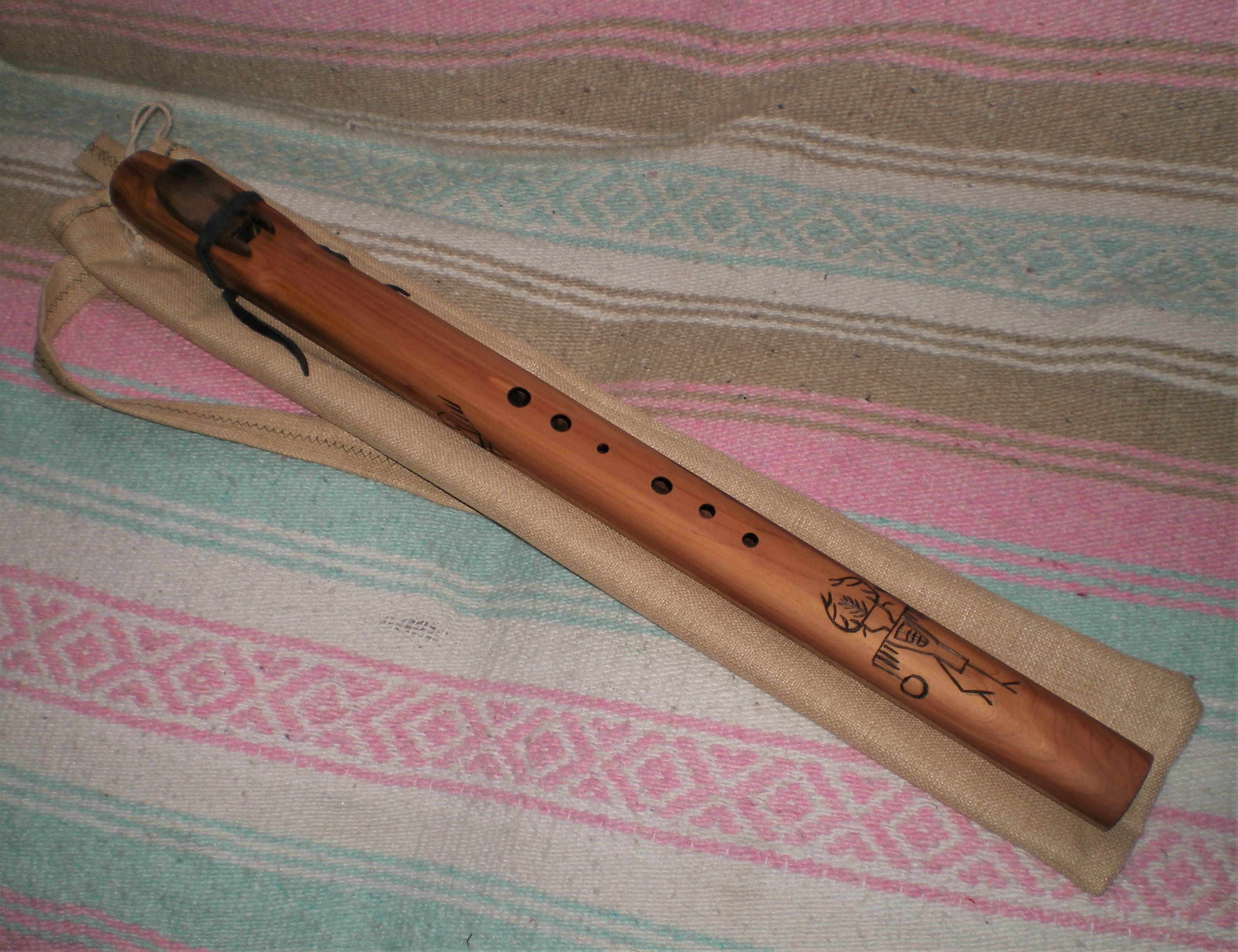 Native American Style Wood Flute Key of Low C Minor Etsy