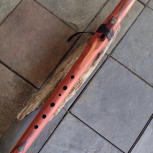 Key of F# Red Aromatic Cedar Native American Style Flute and Cloth Bag