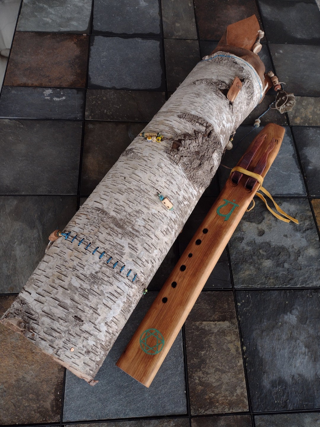 Birch Wood Native American Style Reiki Drone Flute and Birch Etsy