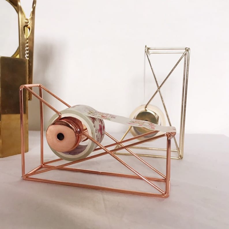 Rose Gold/gold Tape Dispenser Minimalist Tape Etsy