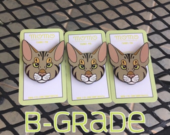 SECONDS/B-GRADES MoMo (Brown Tabby Cat) Enamel Pin