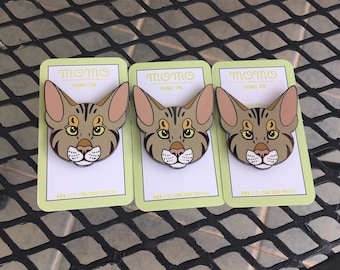 MoMo (Brown Tabby Cat) JUMBO Enamel Pin