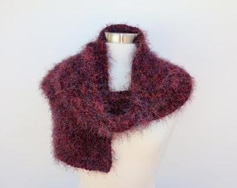 Gestrickte strukturierte Schal. Frau Schal. Fuzzy Schal. Dicker Schal. Halswärmer. Stilvolles Accessoire. Geschenk fot sie. Winter-Schal. Größe: 57x10.5in