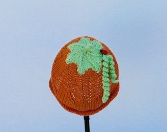 Knit baby Pumpkin hat. Halloween hat. Costume hat. Thanksgiving beanie. Perfect photo prop. Baby shower idea.