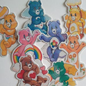Care Bears Vinyl Stickers with Star-Print Holographic Laminate