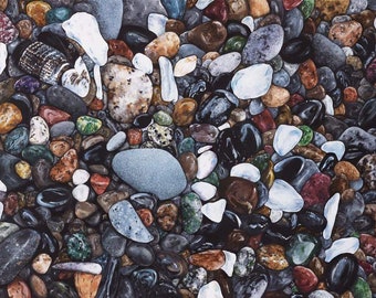 Beach Stones, 8x12 fine art print on cotton rag art paper,West Coast landscapes, Vancouver Island art