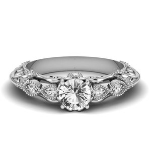 Unique Vintage White Topaz Engagement Ring Anniversary Gift November Birthstone Ring Wedding Rings for Women Gift for Her Promise Ring