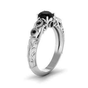 Vintage Black Onyx ring black gemstone rings for woman engagement gifts birthday gifts for her solitaire ring personalized gifts for mom