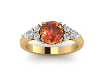 Madeira citrine engagement ring vintage ring wedding ring art deco anniversary gift bridal ring birthday gifts for her statement rings