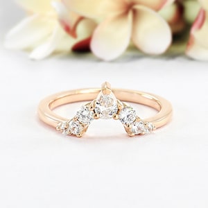 Curved Engagement Ring Curved Ring Stackable Ring Women Band Ring Silver wedding band Gemstone Ring birthday gift rings for women jewelry