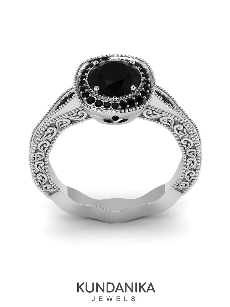 Natural Onyx Ring Genuine Black Onyx Ring Onyx Ring Dark Black Etsy