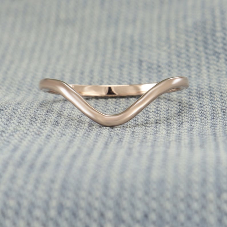 Curved Engagement Ring Curved Wedding Ring Curved Wedding Band Etsy