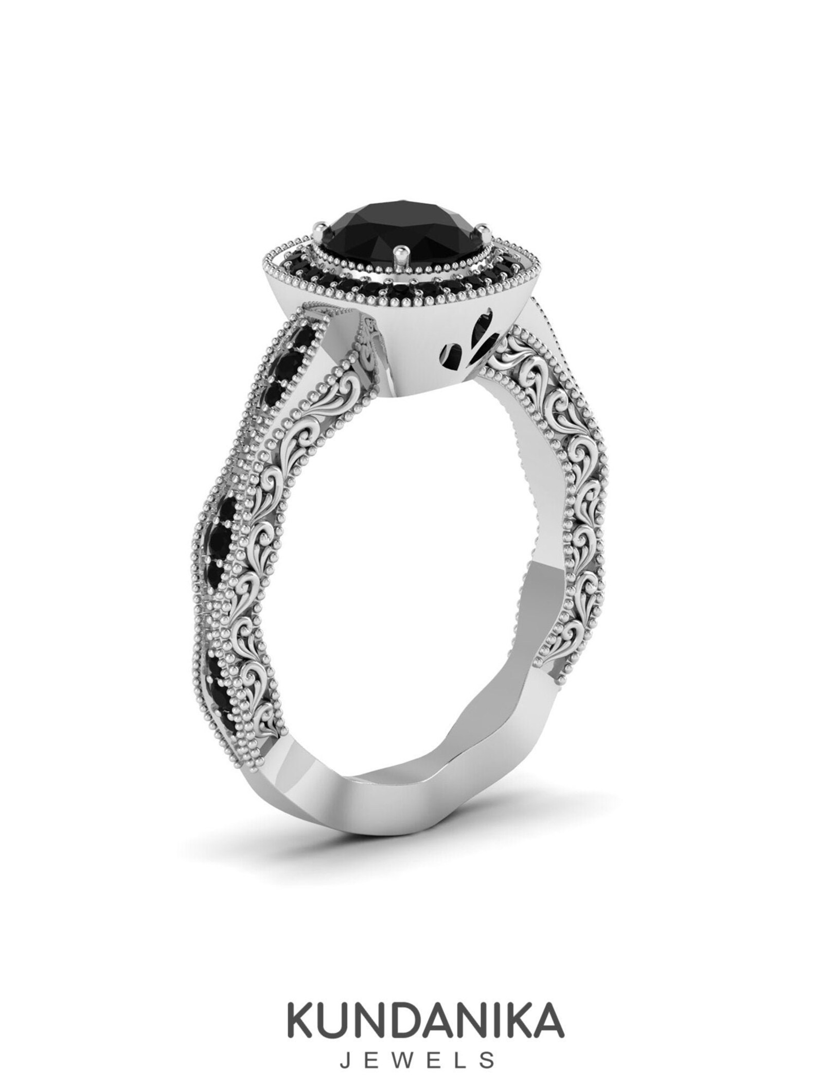 Natural Onyx Ring Genuine Black Onyx Ring Onyx Ring Dark Black Etsy