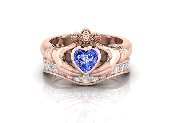 Tanzanite claddagh ring clearance