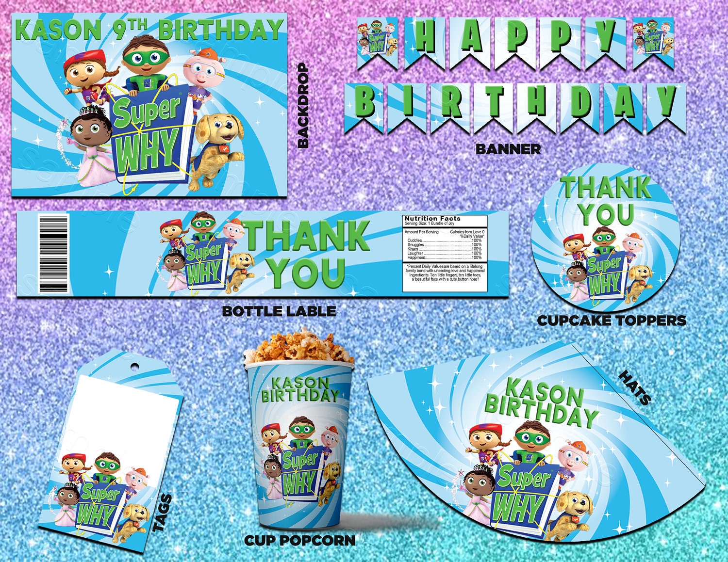Super Why Party Kit Printable Super Why Party Super Why Etsy