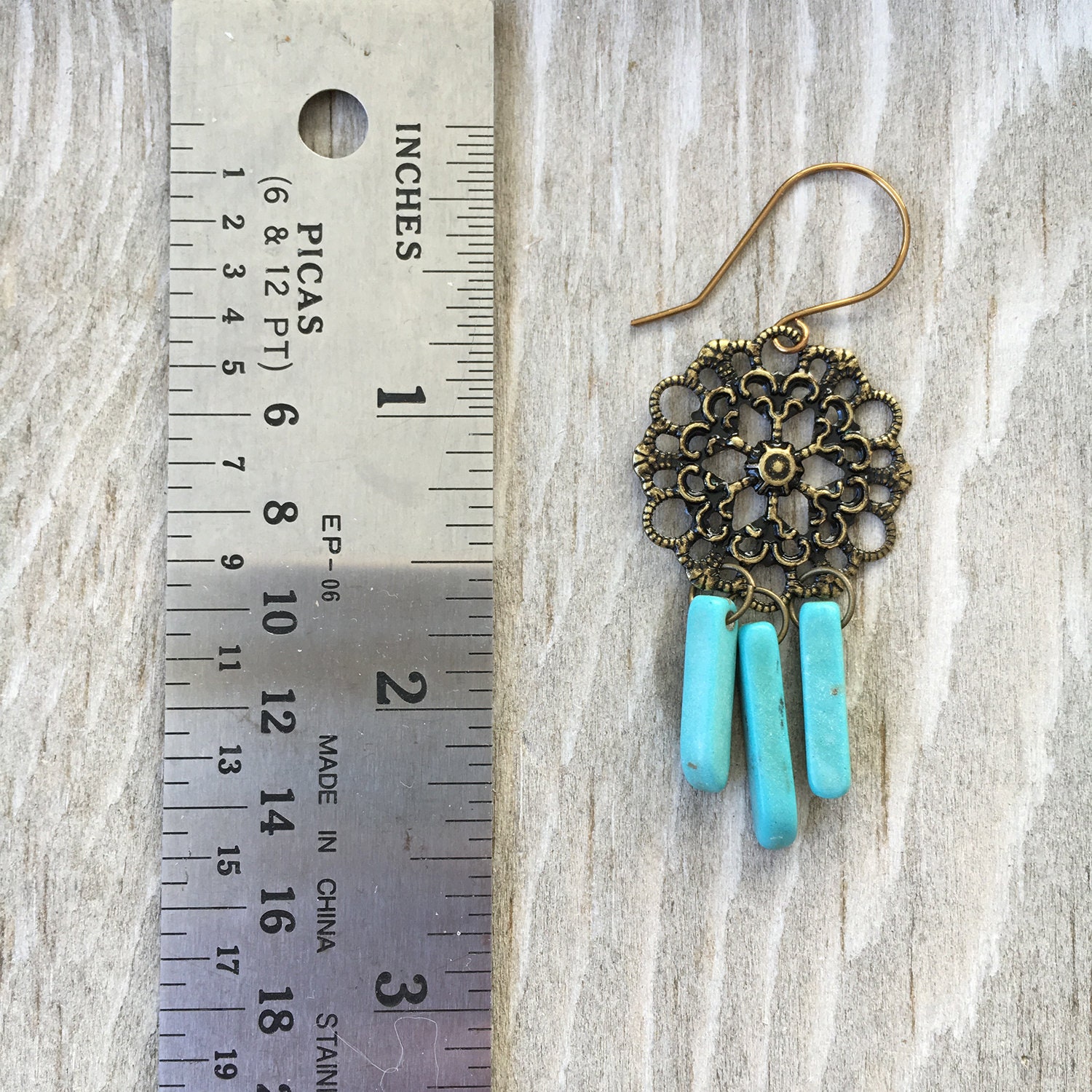 Turquoise earrings dangle turquoise boho earrings boho long Etsy