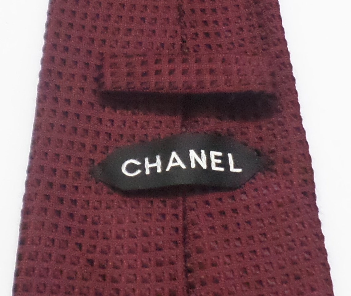 Chanel Darl Red Woven Silk Necktie Tie NT0323 | Etsy