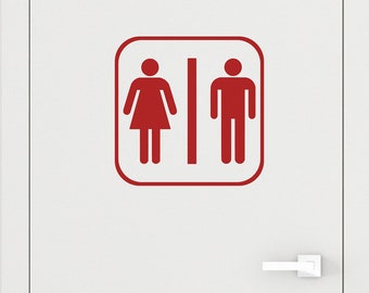 Men Women Restroom Vinyl Decal Sticker Sign Mens Womens Bathroom Unisex ...