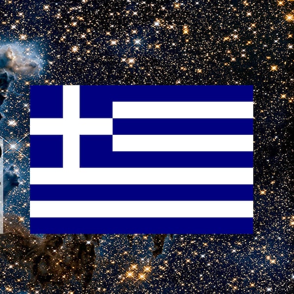 Greece Flag, Hellas Decor, Greek, Bumper Stickers, Desktops, Laptops, Car Window, Phones, Vinyl Decal