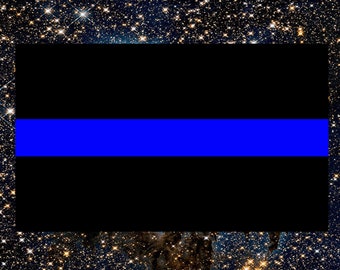 Thin Blue Line Flag, Support Police, Back the Blue, Bumper Stickers, Desktops, Laptops, Car Window, Phones, Vinyl Decal